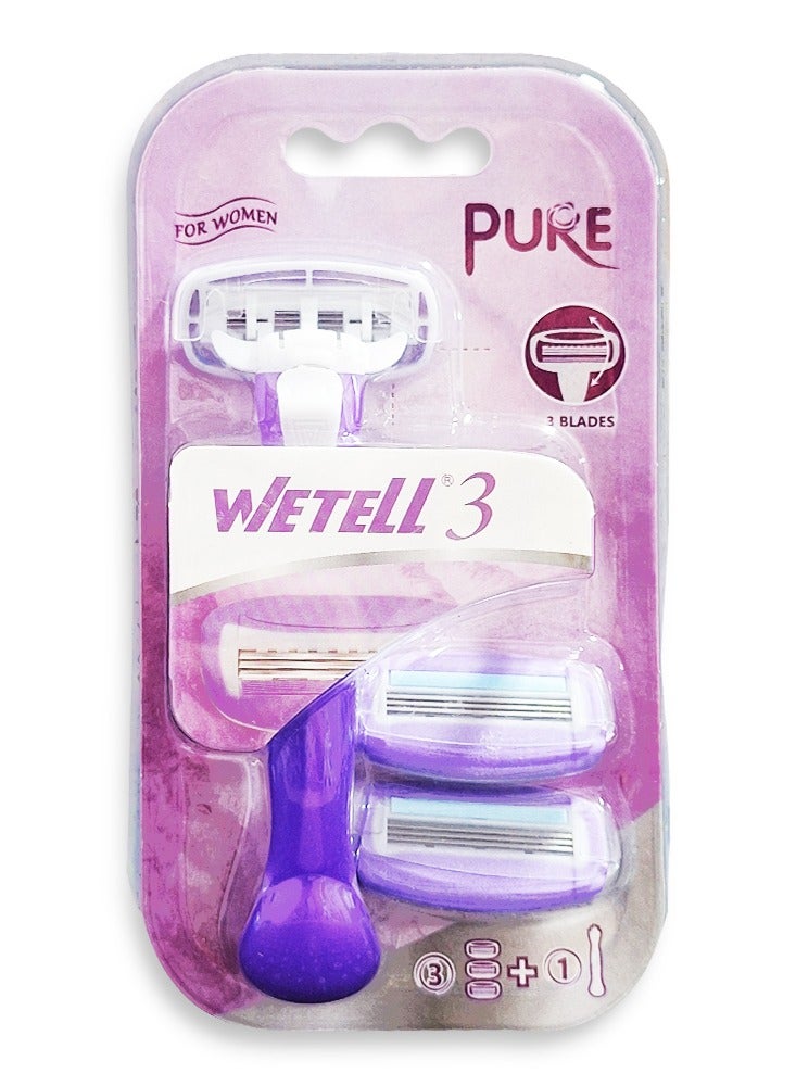 Gize Razor WETELL PURE Women’s Razor with 3 Ultra-Thin Nano Blades for Maximum ...