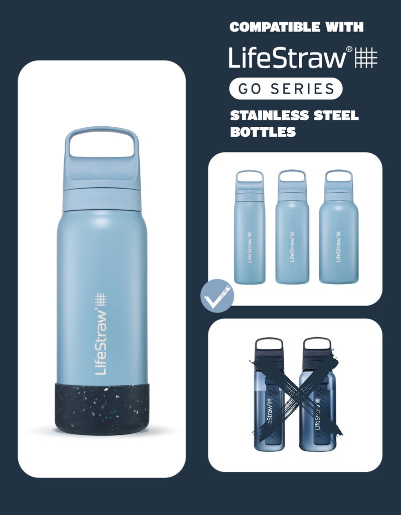 LifeStraw LifeStraw Go Series Silicone Base, 24oz Stainless Steel Accessory, Glacier Speckle  - Image 2