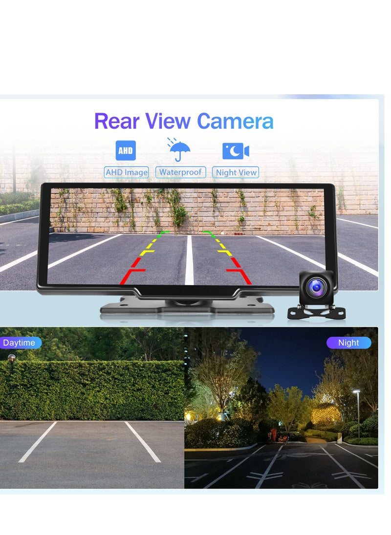 Generic - 9.26" Wireless Car Stereo with Apple CarPlay, Dash Cam, and 1080P Backup Camera. Portable Touchscreen GPS, Bluetooth, AirPlay, AUX/FM, Google, and Siri Integration for Your Vehicle. - Image 1