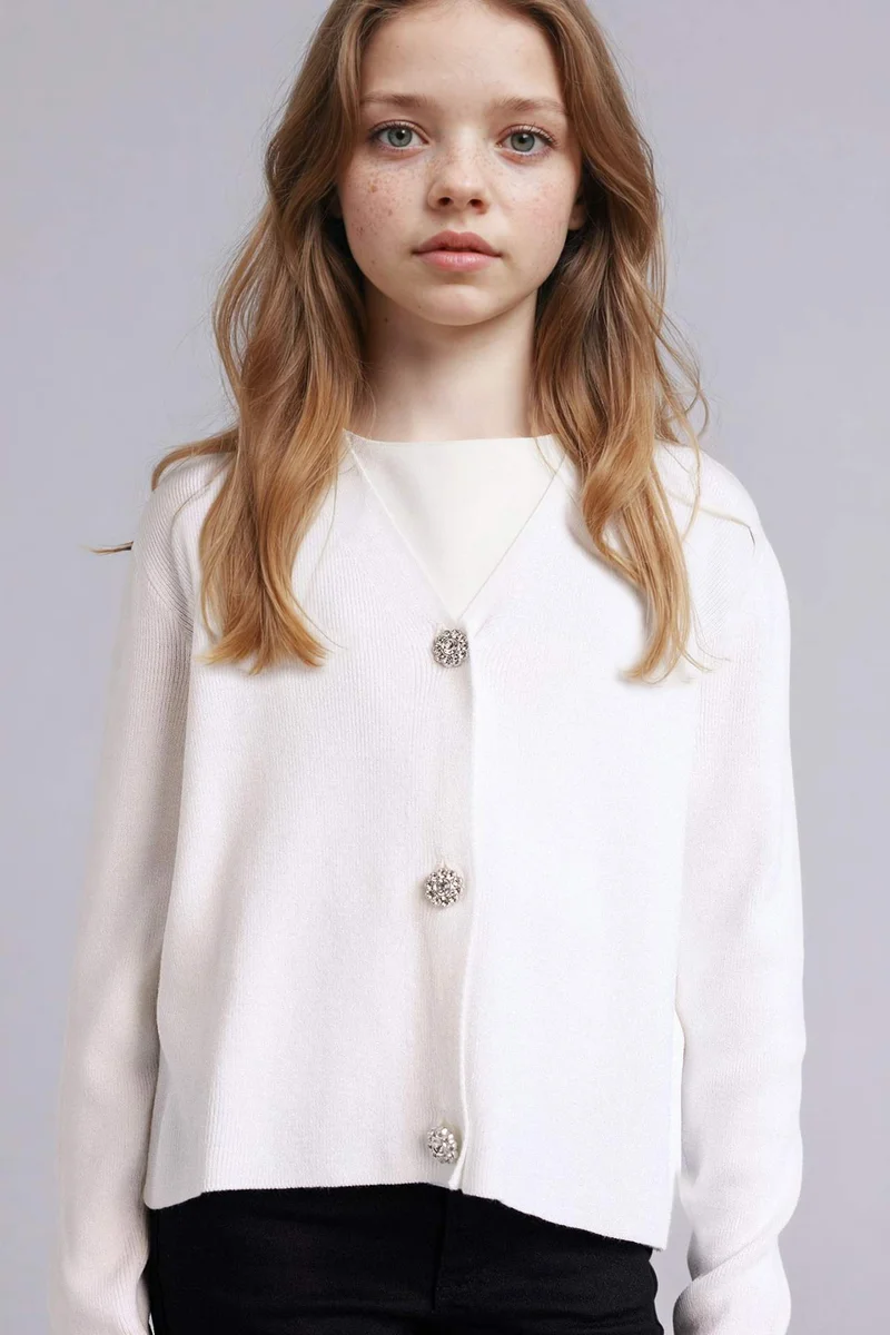 ديفاكتو Regular Fit V-Neck Cardigan