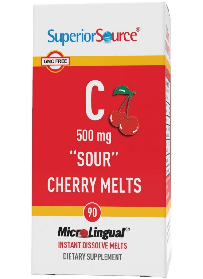 Superior Source Superior Source Vitamin C 500 Mg Microlignual Tablets - Buffered Vit C Sour Cherry Melts - Immune System Booster, Energy Vitamins - 90 Count  - Image 2