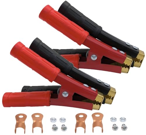 YSIL Battery Jumper Cable Clamps 1000A Pure Copper Car Battery Charger Alligator Clamps Heary Duty Boost Clips for Automotive Vehicle Boat2PCS Red2PCS Black - Image 1