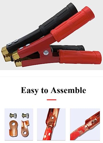 YSIL Battery Jumper Cable Clamps 1000A Pure Copper Car Battery Charger Alligator Clamps Heary Duty Boost Clips for Automotive Vehicle Boat2PCS Red2PCS Black - Image 5