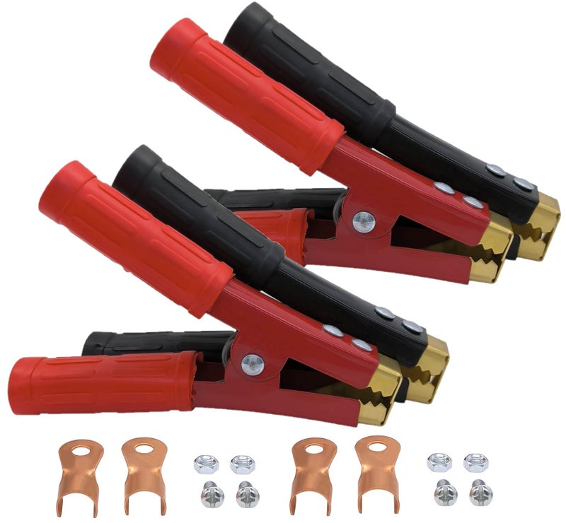 YSIL Battery Jumper Cable Clamps 1000A Pure Copper Car Battery Charger Alligator Clamps Heary Duty Boost Clips for Automotive Vehicle Boat2PCS Red2PCS Black - Image 2