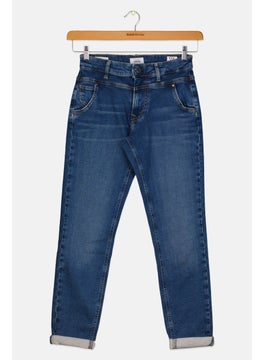 Kids Girl Relaxed Fit Washed Jeans, Blue