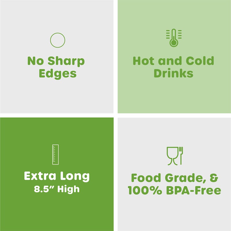 Comfy Package, [100 Count] Jumbo Plastic Smoothie Straws - 8.5" High - Assorted Colors - Image 4