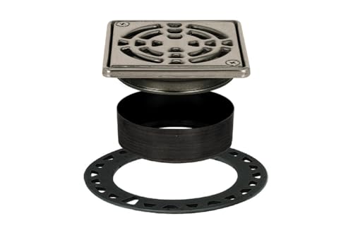 Schluter Kerdi-Drain Classic Shower Grate Kit with Integrated Slope Bonding Flange - Ideal for Tile Showers - 4" Grate Size, Square, Stainless Steel Grate Finish - KD4GRKE - Image 3