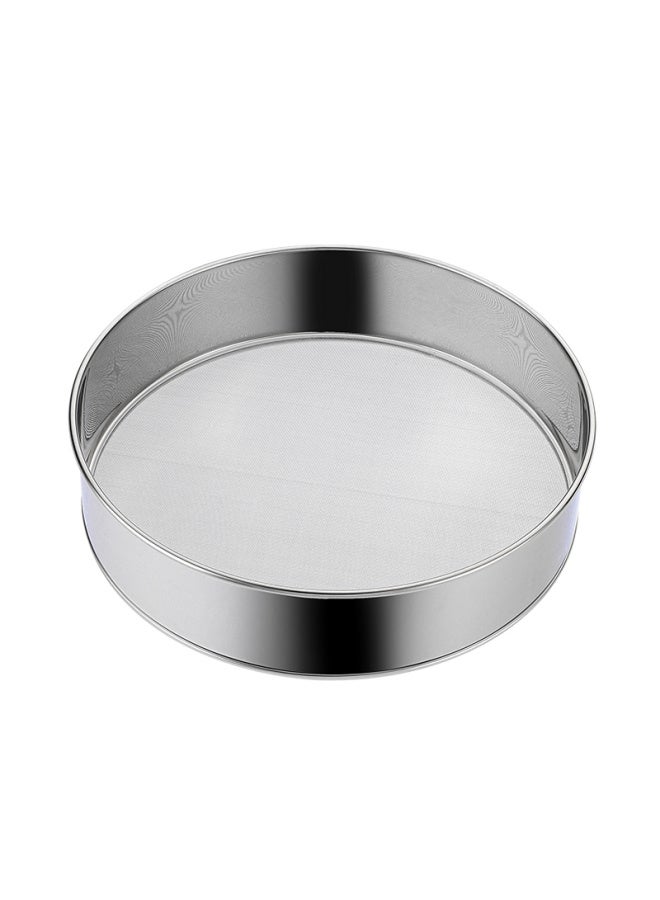 Stainless Steel Flour Sieve With Hanging Ears Baking Screen Filter Flour Sieve Household Powder Sieve Fine Mesh Screen-Specifications:60 Mesh Hanging Earrings-Color:Diameter 25CM Height 5CM - Image 5
