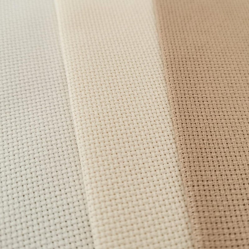 KCS 3 pc of 12" x 18" 18CT Counted Cotton Aida Cloth Cross Stitch Fabric (Antique White +Cream+Khaki) - Image 1