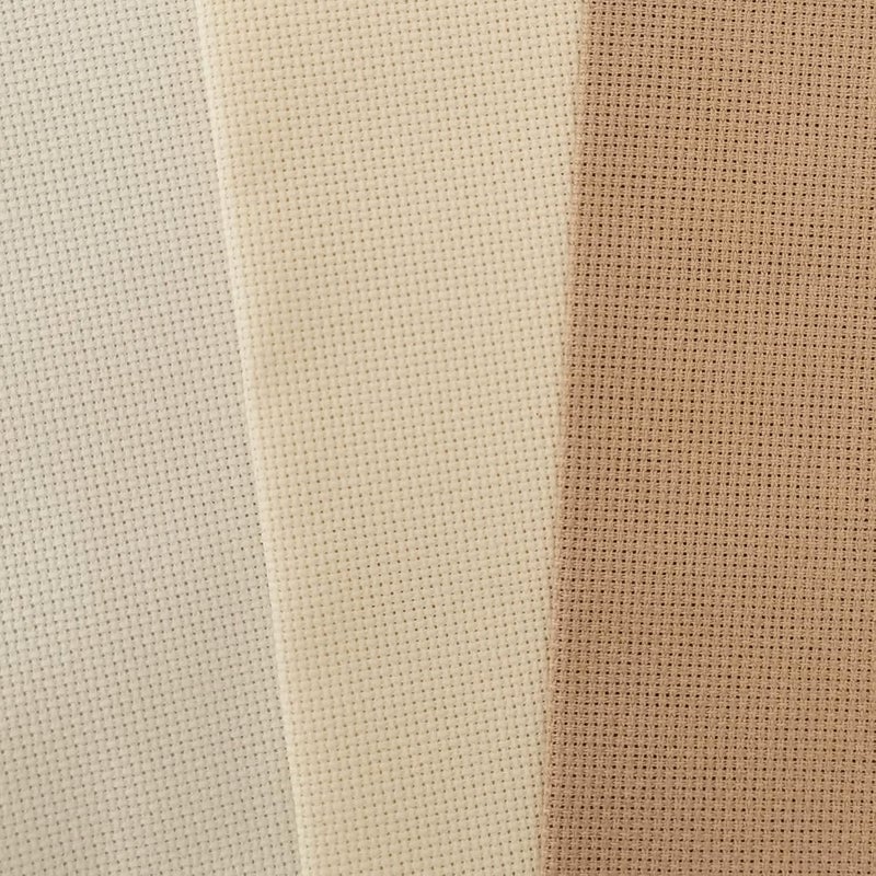 KCS 3 pc of 12" x 18" 18CT Counted Cotton Aida Cloth Cross Stitch Fabric (Antique White +Cream+Khaki) - Image 3