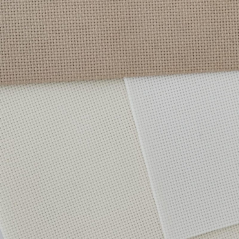 KCS 3 pc of 12" x 18" 18CT Counted Cotton Aida Cloth Cross Stitch Fabric (Antique White +Cream+Khaki) - Image 2