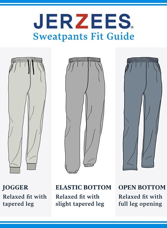 Jerzees Men's Fleece Jogger Pant Sweatpants, Black Heather/Black, 3XL - Image 4