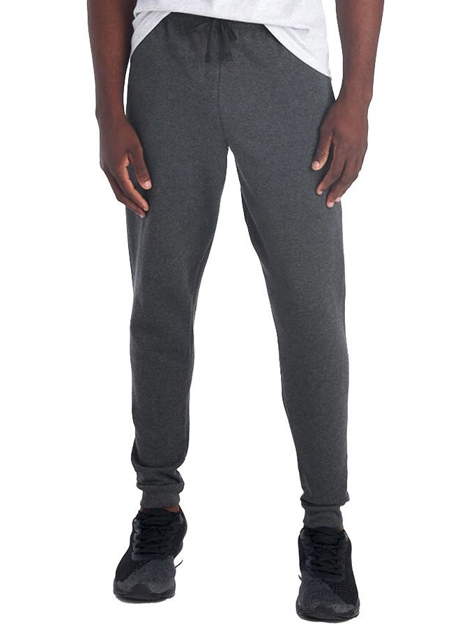 Jerzees Men's Fleece Jogger Pant Sweatpants, Black Heather/Black, 3XL - Image 1