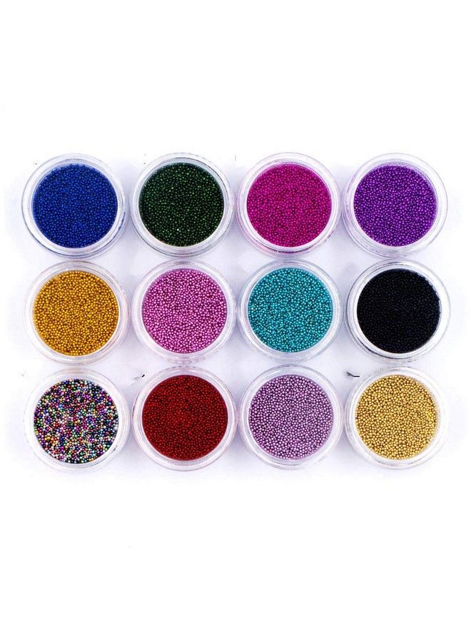 Minejin Nail Art Mini Beads 3D Colorful Caviar Charms Eye Decoration 12 Colors - Image 3