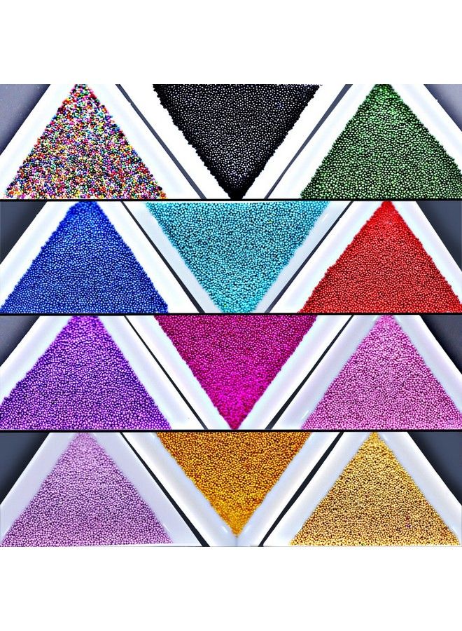 Minejin Nail Art Mini Beads 3D Colorful Caviar Charms Eye Decoration 12 Colors - Image 5