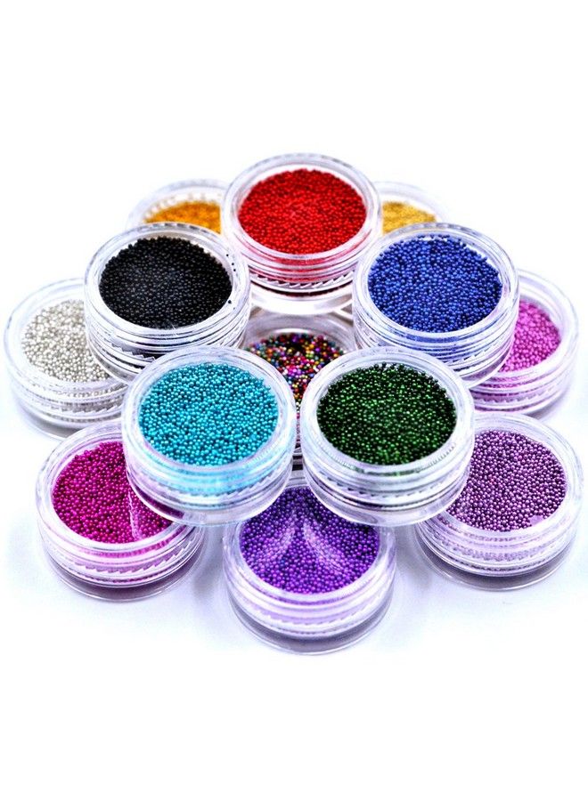 Minejin Nail Art Mini Beads 3D Colorful Caviar Charms Eye Decoration 12 Colors - Image 4