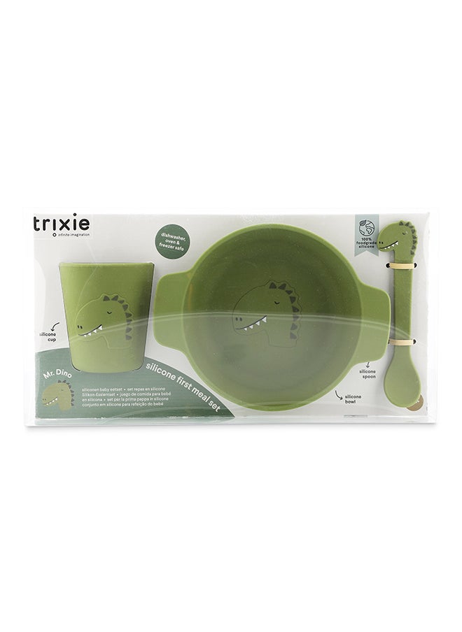 Trixie Silicone First Meal Set (Bowl, Spoon & Cup) - Mr. Dino  - Image 2