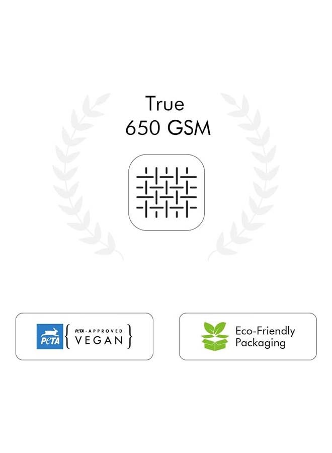 RocketLinen Bath Towel Set 650gsm 2 White Towels 100% Cotton Extra Soft Large Size (Bath Towels) - Image 4