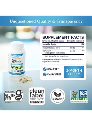 DIM BioPerine, 200mg - 60 Capsules - view 4