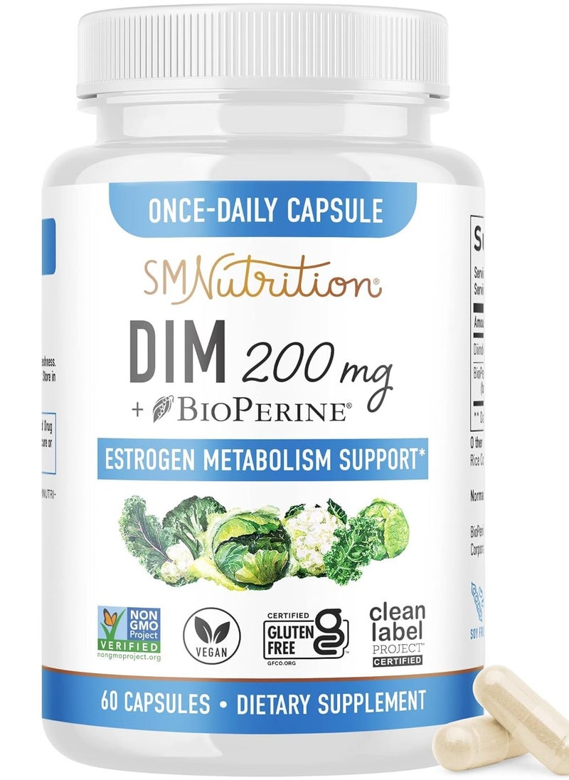 SMNutrition SMNutrition DIM BioPerine, 200mg - 60 Capsules  - Image 1