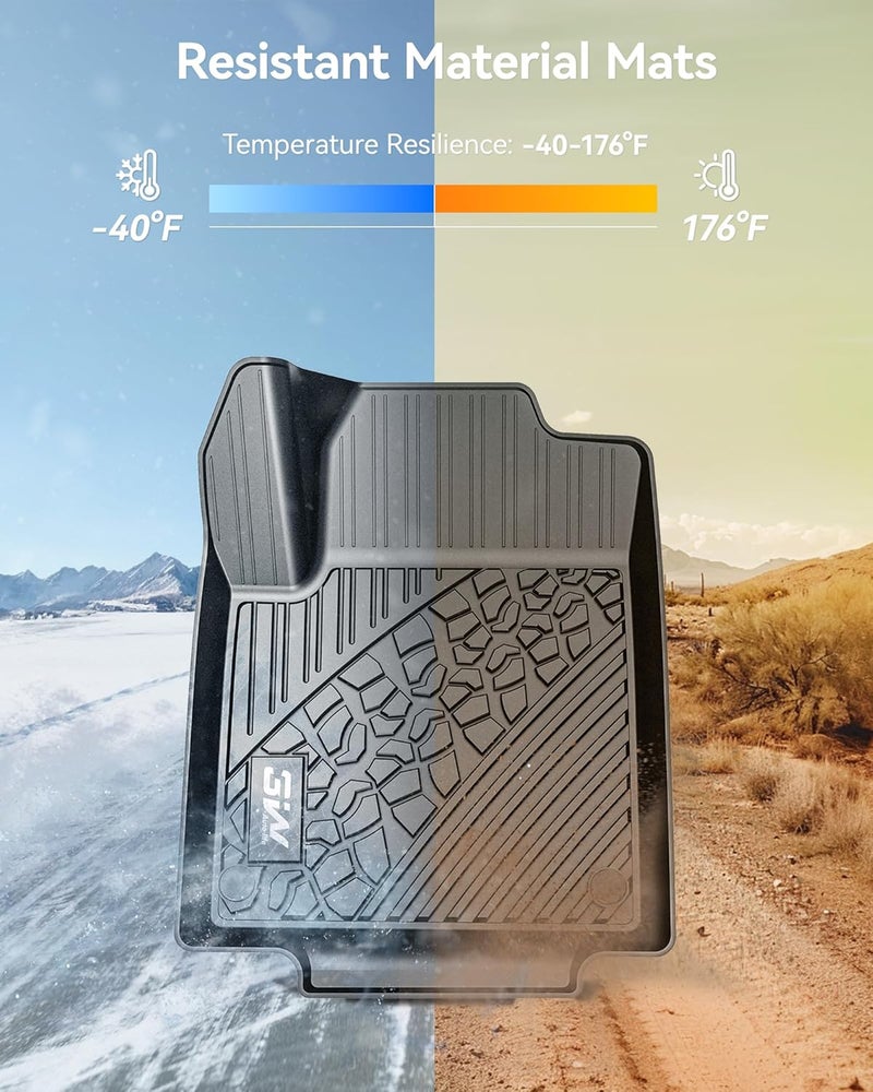 3W Floor Mats & Cargo Liner for Jeep Cherokee (2016-2020) - Heavy Duty Protection, Custom Fit, All Weather, Odorless TPE, Black - Image 4