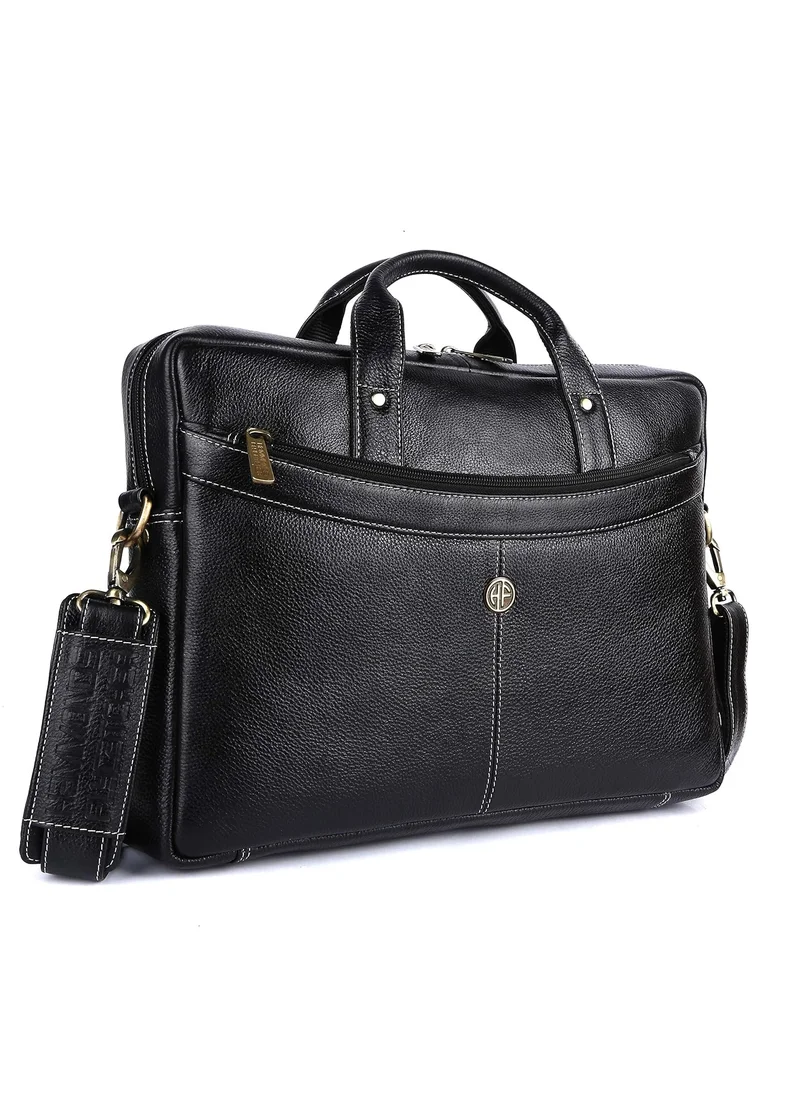 HAMMONDS FLYCATCHER Laptop Messenger Leather Bag 15.6-inch Black LB122 (L=39, H=29, B=8 cm)