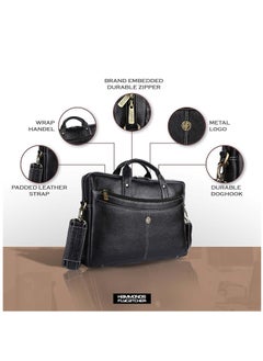 HAMMONDS FLYCATCHER Laptop Messenger Leather Bag 15.6-inch Black LB122 (L=39, H=29, B=8 cm)  - Image 4