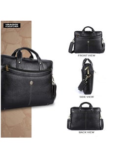 HAMMONDS FLYCATCHER Laptop Messenger Leather Bag 15.6-inch Black LB122 (L=39, H=29, B=8 cm)  - Image 5