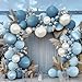 Pinbra Dusty Blue Balloon Garland Double Stuffed Slate Pastel Blue White Sand Pearl Balloon Arch Kit for Baby Shower Birthday Bridal Wedding Graduation Easter Party Decorations - Image 3