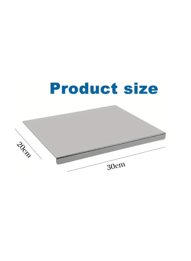 Ayda لوح تقطيع من الفولاذ المقاوم للصدأ، صحن عجين معدني، لوح تقطيع 30 سم × 20 سم × 2 سم - Image 3
