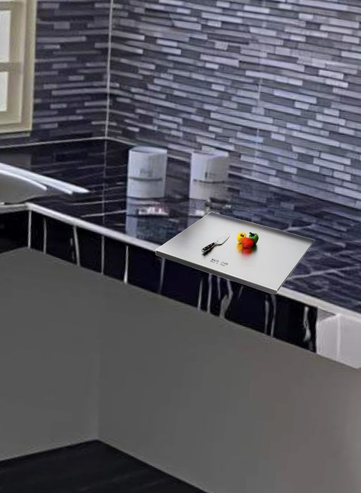 Ayda لوح تقطيع من الفولاذ المقاوم للصدأ، صحن عجين معدني، لوح تقطيع 30 سم × 20 سم × 2 سم - Image 2