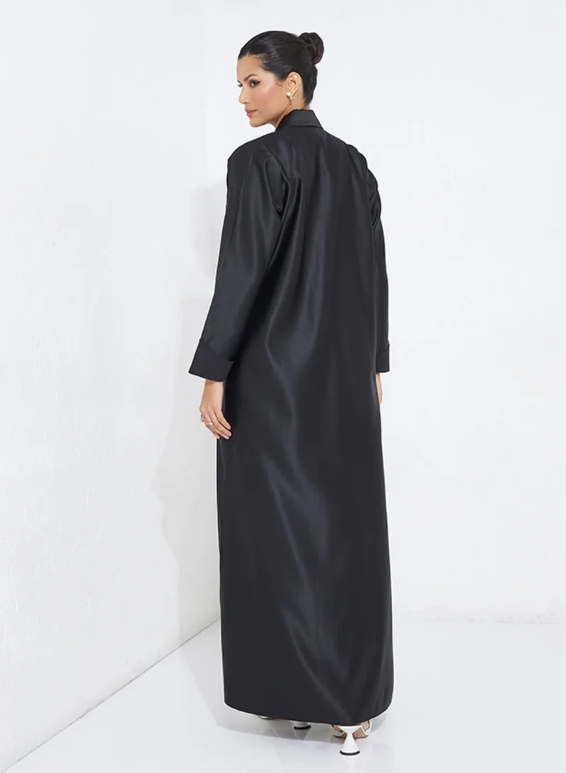 Rosette Abaya Embroidered Formal Abaya long Sleeves