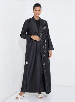 Rosette Abaya Embroidered Formal Abaya long Sleeves  - Image 1