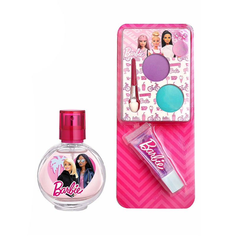 Air Val مجموعة هدايا عطر باربي من إير-فال ومكياج (3 قطع) - Image 2