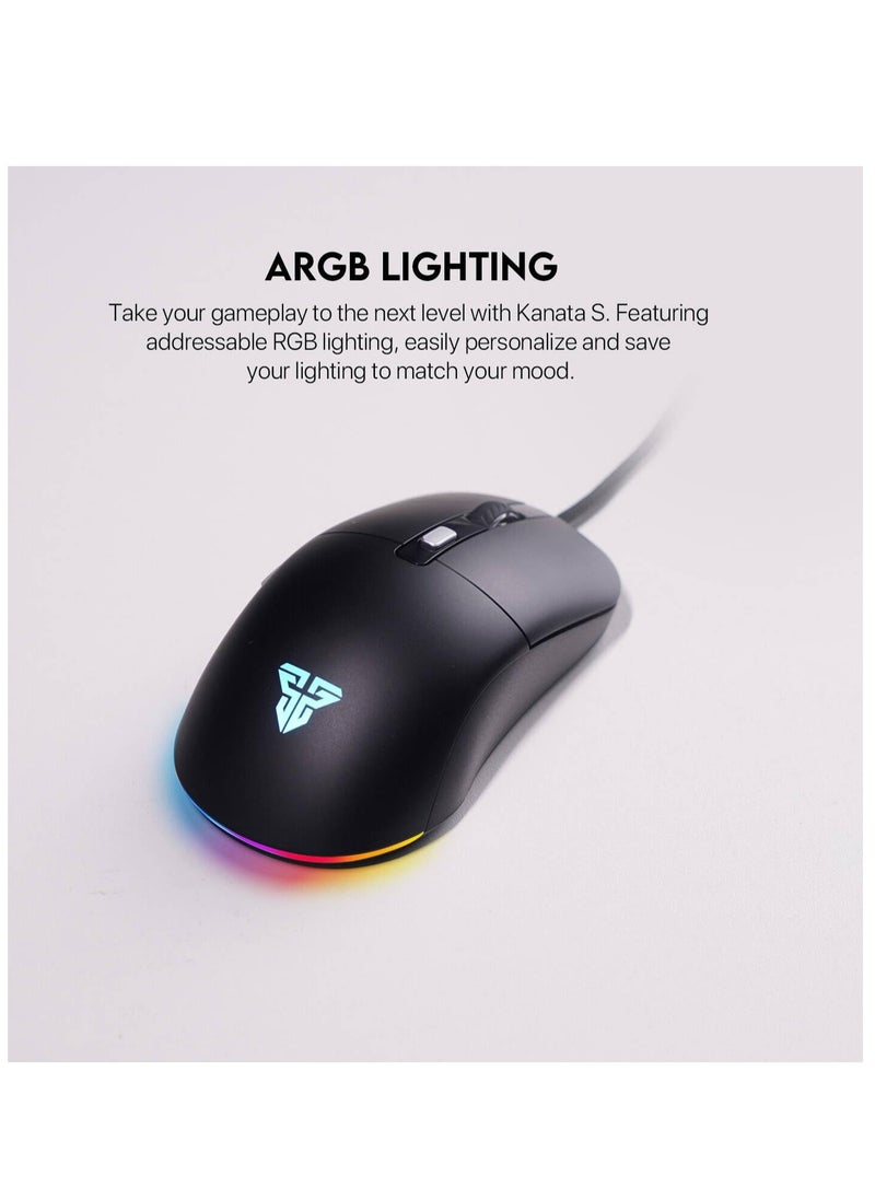 ماوس ألعاب سلكي Fantech VX9S RGB، سرعة 60 IPS / تسريع 20 جيجا، مستشعر بصري 400 - 7200 نقطة في البوصة قابل للتعديل، 10 مليون نقرة، تأثيرات إضاءة RGB، 6 أزرار قابلة للبرمجة ماوس ألعاب