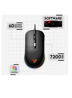 FANTECH Fantech VX9S  RGB Wired Gaming Mouse, 60 IPS Speed / 20G Acceleration, Adjustable 400 - 7200 DPI  DPI Optical Sensor,10 million Clicks, RGB Lighting Effects, 6 Programmable Buttons Gaming Mice  - Image 2