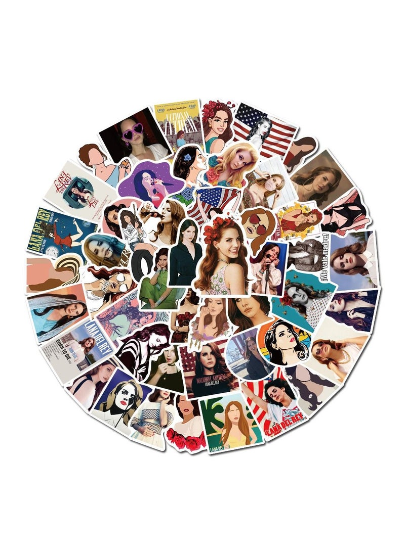 General 50-Piece Lana Del Rey Cute Vinyl Waterproof Sticker 
