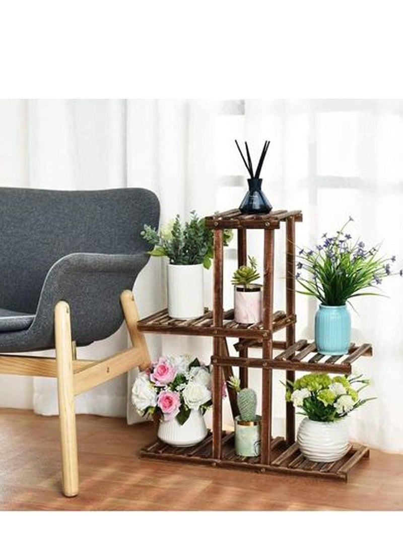 Generic FFD Wooden Plant Stand with 5 Shelves Multi-Tier Floor Standing Rack for Indoor & Outdoor Use, Perfect for Balcony, Living Room, Patio, and Garden  - Image 3