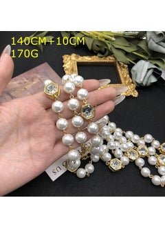 Vintage Court Gold-Plated Faceted Glass Pendant Necklace FM408-1 white long necklace