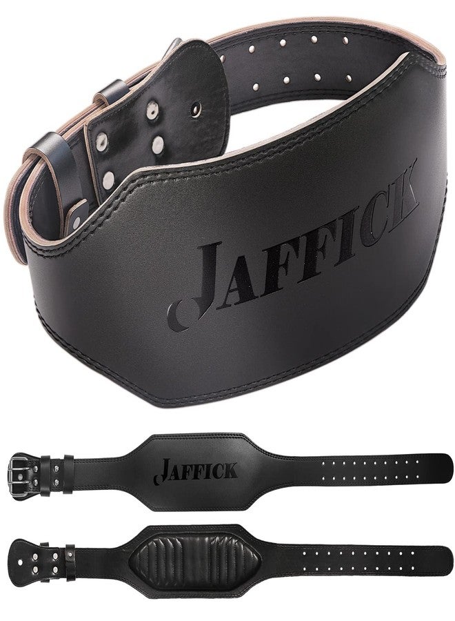 Jaffick ShanTu Genuine Leather Weight Lifting Belt for Men Lumbar Back Support Gym Powerlifting Weightlifting Heavy Duty Workout Training Exercise and Fitness Belt Medium black - Image 1