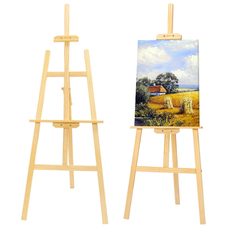 finenolo Wooden Easel Stand for Painting, 45" Adjustable Height Folding Art Easel for Canvas, Drawing, Wedding Signs & Posters, Ideal for Adults, Artists, Beginners, Students & Kids - Image 1