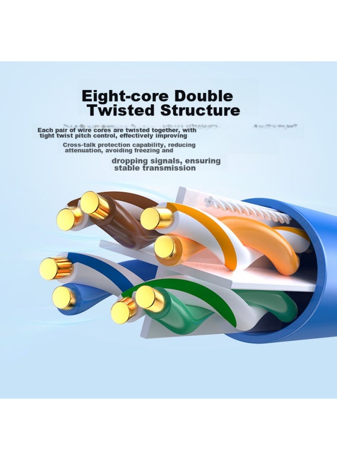 CHOSEAL Akihabara Original Unshielded Cat6a Ethernet Cable, 10 Gigabit High-speed, Pure Copper Core, Engineering And Home Network Box Cable, Blue 100 Meters, Qs2668bt100s - Image 4