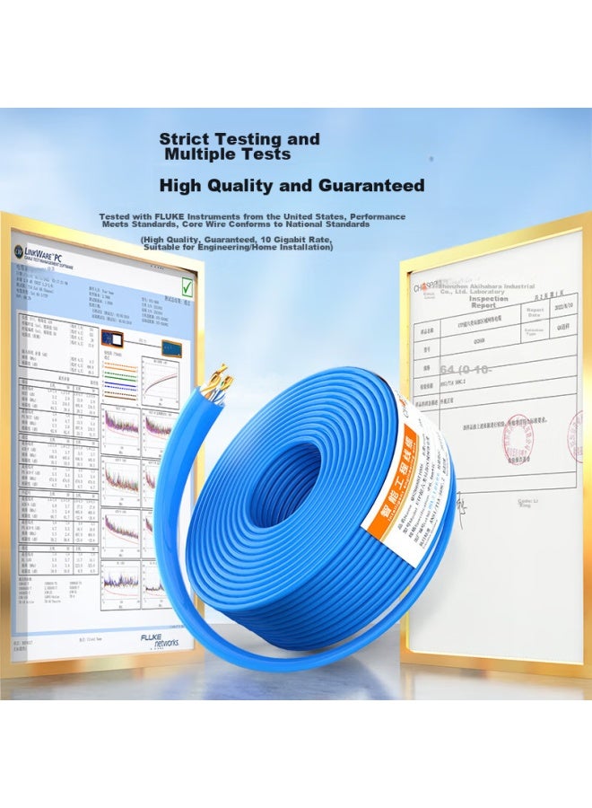 CHOSEAL Akihabara Original Unshielded Cat6a Ethernet Cable, 10 Gigabit High-speed, Pure Copper Core, Engineering And Home Network Box Cable, Blue 100 Meters, Qs2668bt100s - Image 3