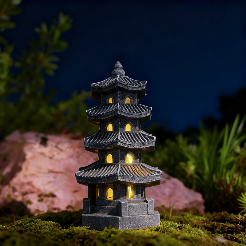 New Solar Creative Stone Tower Palace Light for Garden Landscape Villa Decor Craft - Image 4