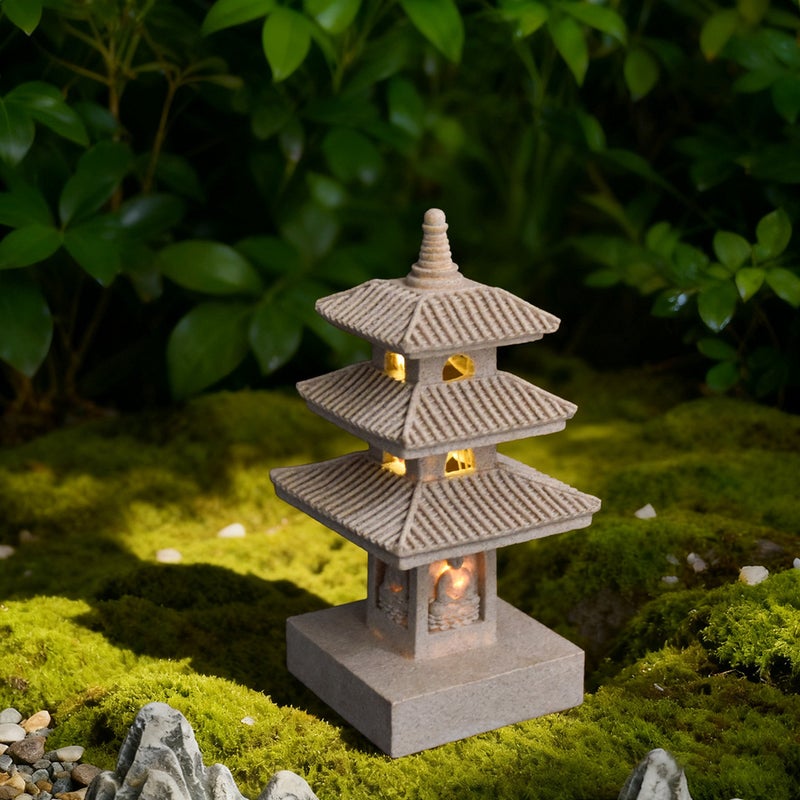 New Solar Creative Stone Tower Palace Light for Garden Landscape Villa Decor Craft - Image 2