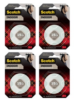 3M 4-Piece Double Sided Foam Mounting Tape 1 Inch Width  - Image 1