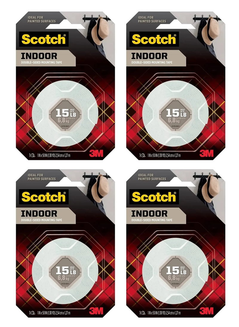 3M - 4-Piece Double Sided Foam Mounting Tape 1 Inch Width - Image 1