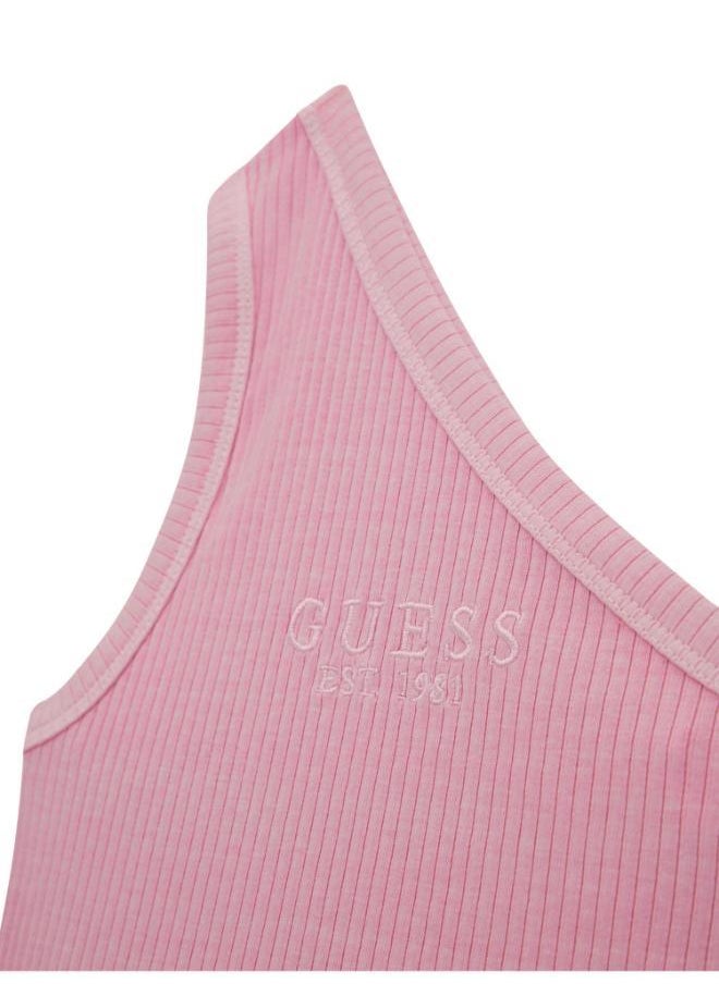 GUESS Kids Garment Dye One Shoulder Top  - Image 3