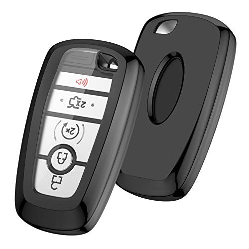 ELOHEI for Ford Key Fob Cover Case, Soft TPU Key Fob Case Protector Holder for 2017 2018 2019 Ford Fusion F150 F250 F350 F450 F550 Edge Explorer Escape Mustang Remote Keyless Entry (Black) - Image 1