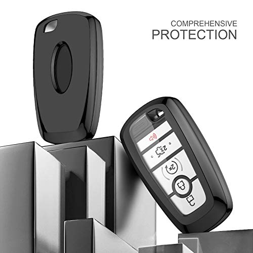 ELOHEI for Ford Key Fob Cover Case, Soft TPU Key Fob Case Protector Holder for 2017 2018 2019 Ford Fusion F150 F250 F350 F450 F550 Edge Explorer Escape Mustang Remote Keyless Entry (Black) - Image 5